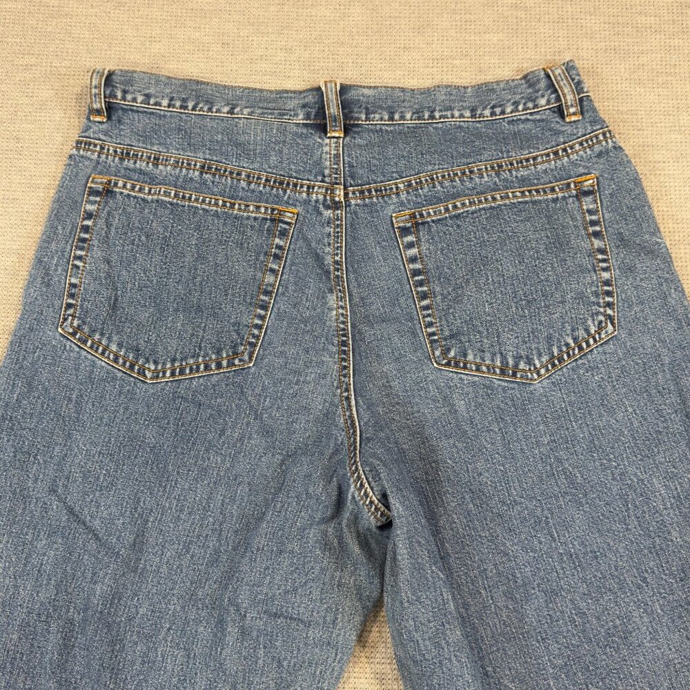 Eddie Bauer Cropped Jeans Womens Petite 12 Relaxed Fit Blue Denim 100% Cotton - Picture 4 of 14